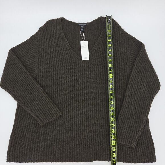 Eileen Fisher Organic Cotton Cashmere Sweater Womens Size XL Green Fall Winter - Picture 5 of 8
